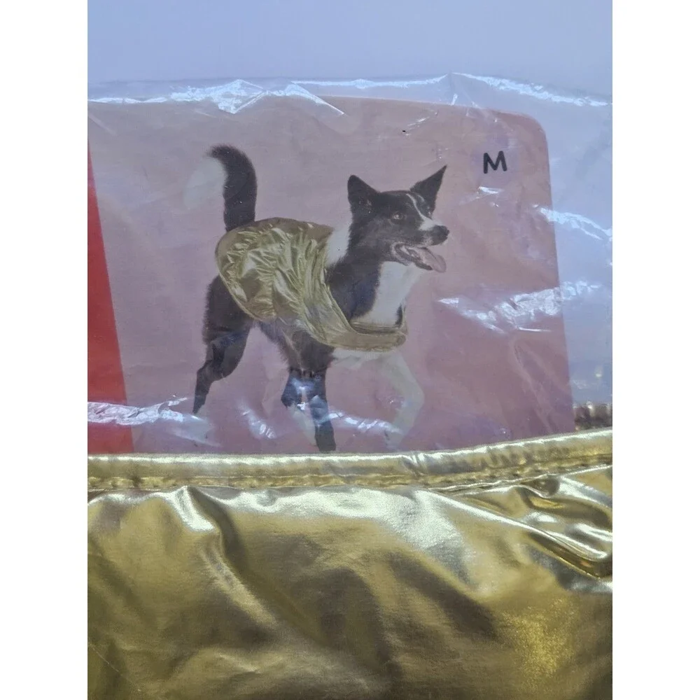 Boots & Barkley Vest Dog's Sz Medium Gold Puffer Fleece Lined Jacket 40 lbs NEW